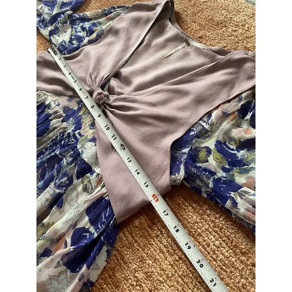 Free People Alice Vested Layered Dress Floral Purple Size SP